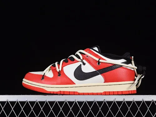 All Categories Nk SB Dunk Series Nk SB Dunk Low Low-top sneakers Nk Dunk Low Buddhist Heart Sutra Chicago Customized version of deconstructed strap casual sneakers DD3363-100